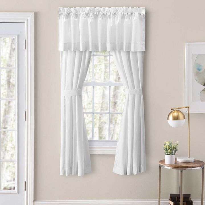 Ellis Classic Tailored Design in a Perma Press Fabric 3" Rod Pocket Tailored Pair with Ties 80"x84" White