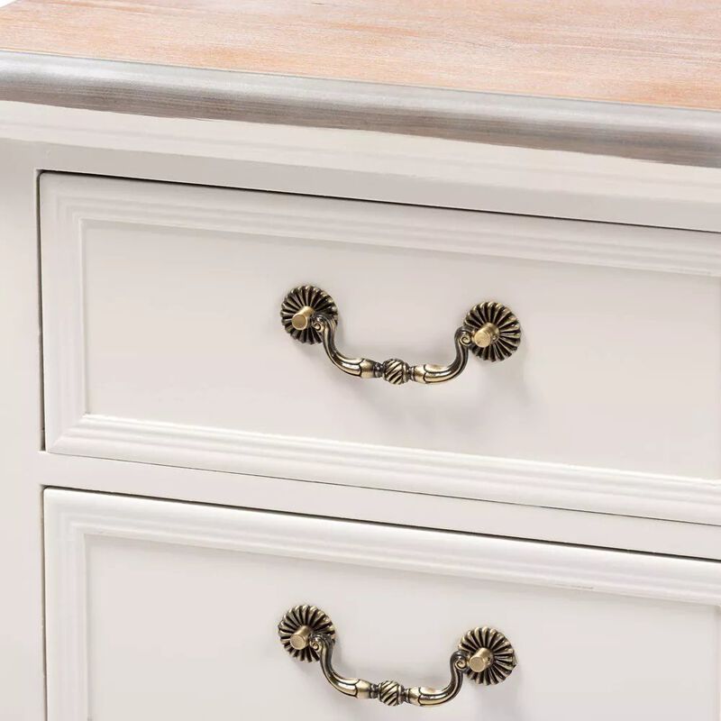 Baxton Studio  White Finished Wood 3-Drawer Nightstand