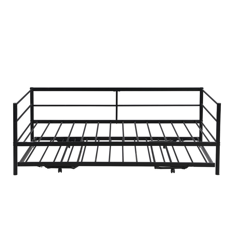 Merax Metal Daybed Bed with Pop Up Trundle