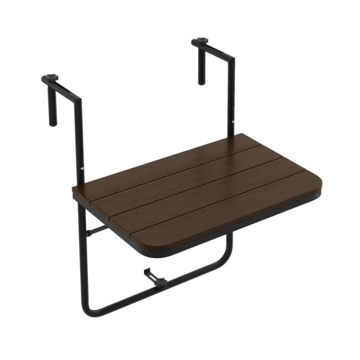 Hivvago Folding Hanging Table with 3-Level Adjustable Height for Patio Balcony