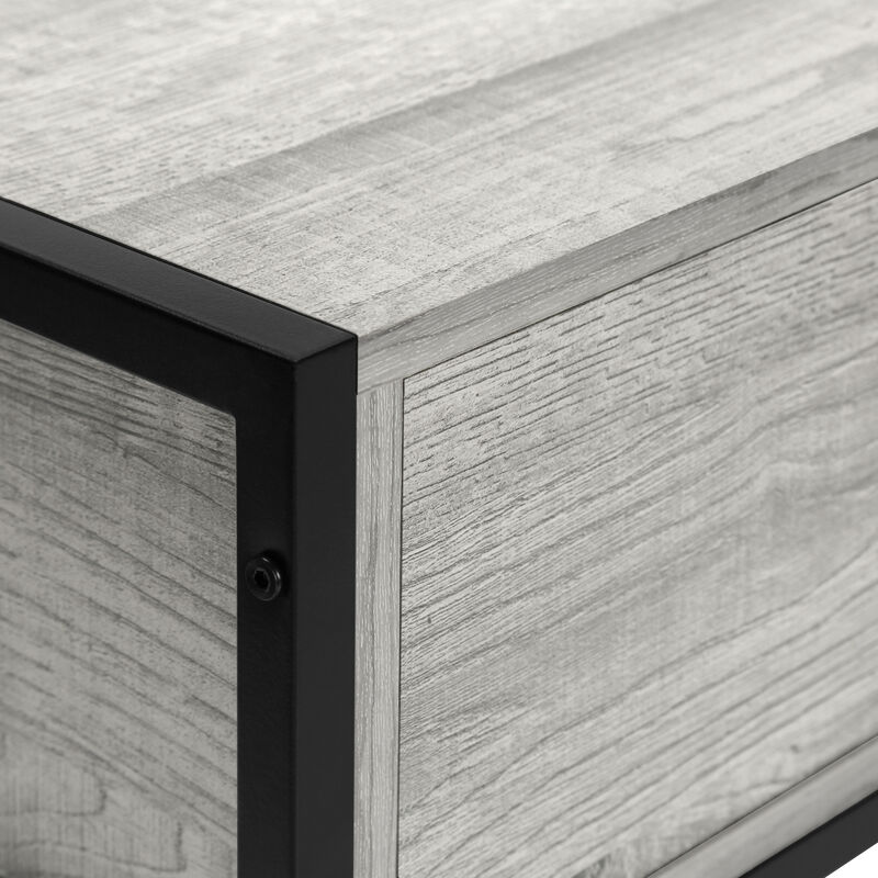 Monarch Specialties I 2875 Tv Stand, 48 Inch, Console, Media Entertainment Center, Storage Drawer, Living Room, Bedroom, Laminate, Metal, Grey, Black, Contemporary, Modern