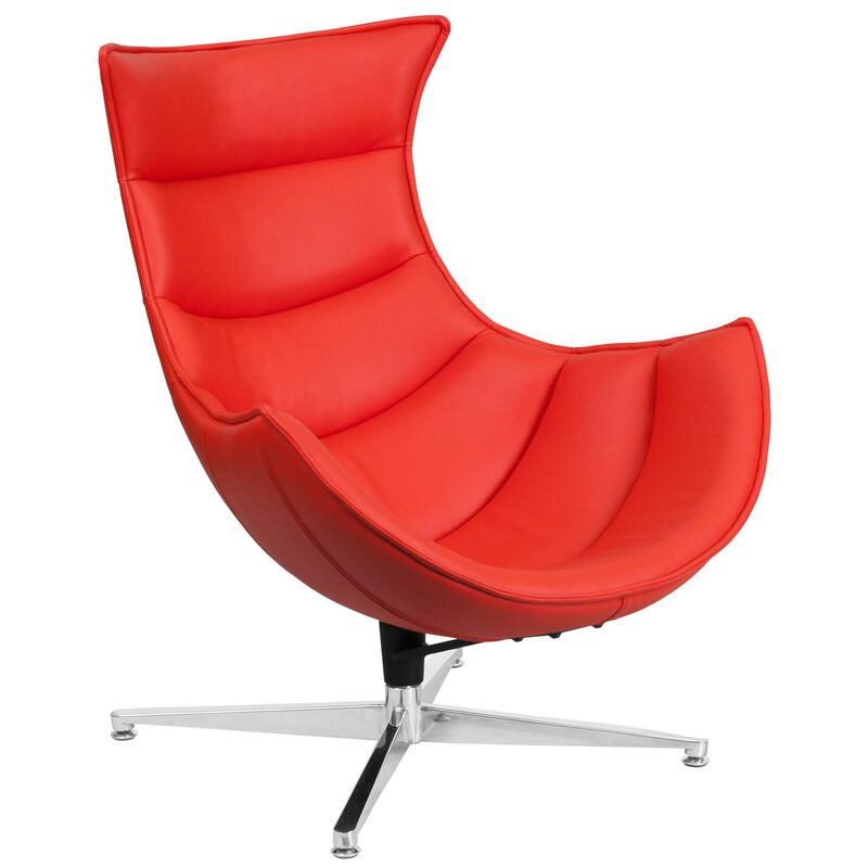Flash Furniture Pasithea Black LeatherSoft Swivel Cocoon Chair