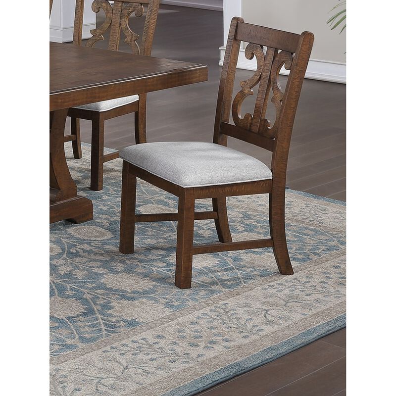 Distressed paint wooden chairs, set of 2