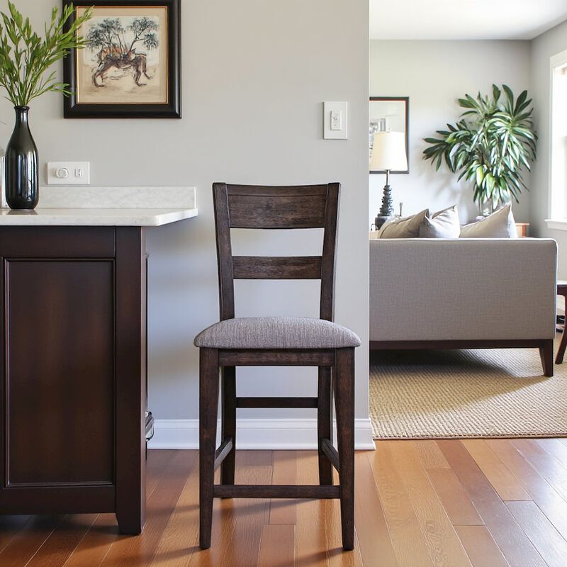 Starlight Canyon Home Brown Wooden Counter Height Chairs – Bar Stools with Back for Kitchens