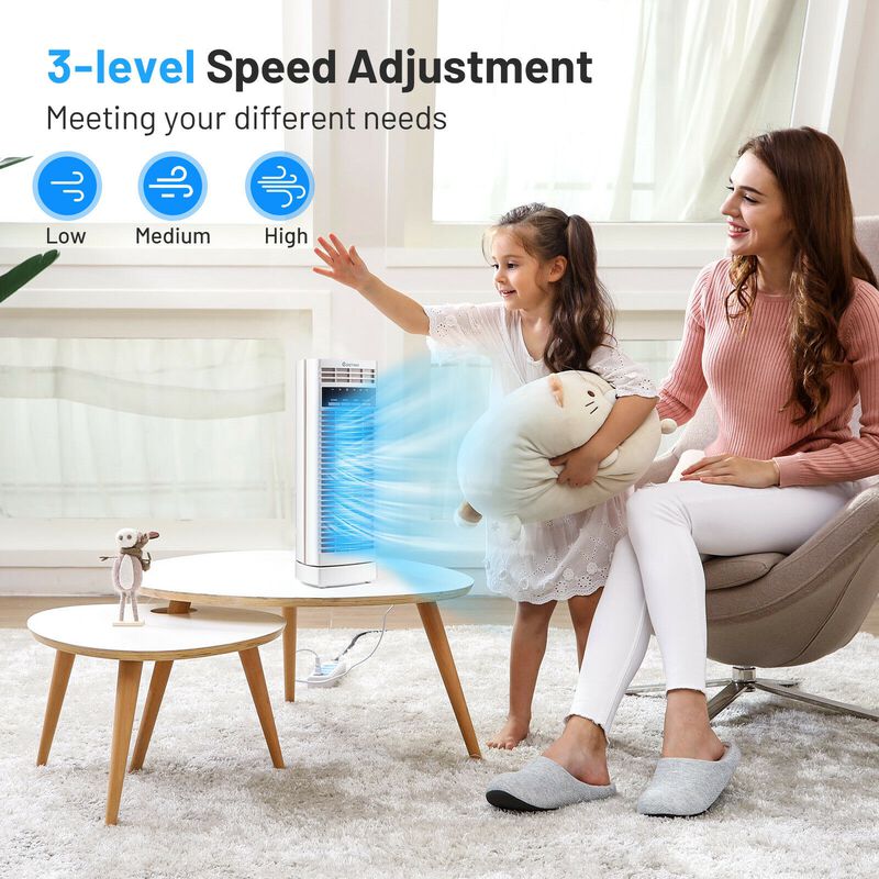 14 Inch  Mini Oscillating Tower Fan Electric Desk Fan with 3 Speed and Timer