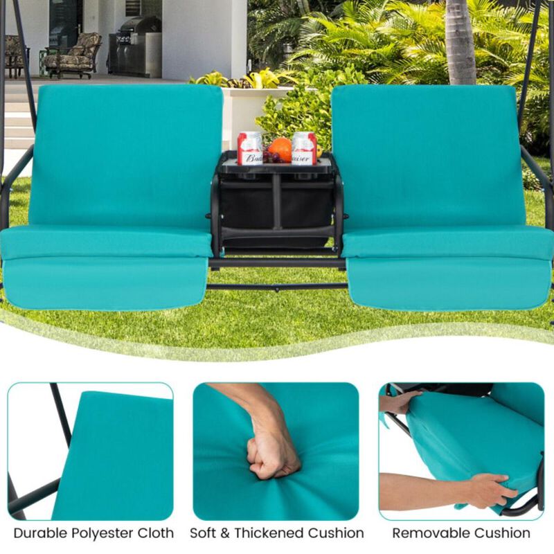 Hivvago Porch Swing Chair with Adjustable Canopy