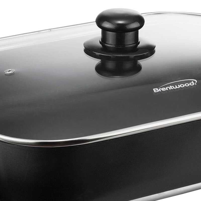Brentwood 16 Inch Nonstick Electric Skillet with Glass Lid in Black