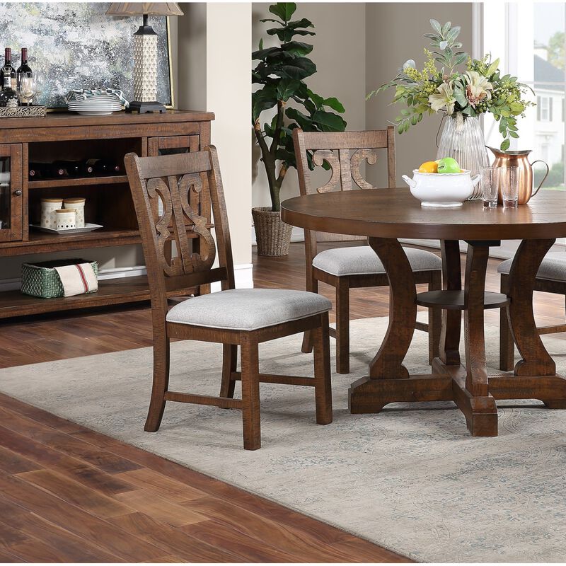Distressed paint wooden chairs, set of 2