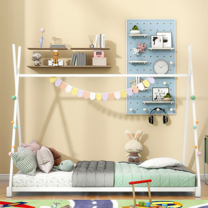 Merax Triangle Structure Metal House Platform Bed Floor Bed