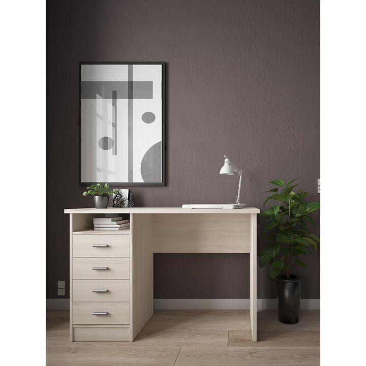 Tvilum Warner Desk with 4 Drawers, Light Woodgrain