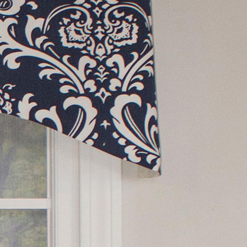 Ozbourne Cornice Syel 3" Rod Pocket Valance 50" x 17" Navy by RLF Home