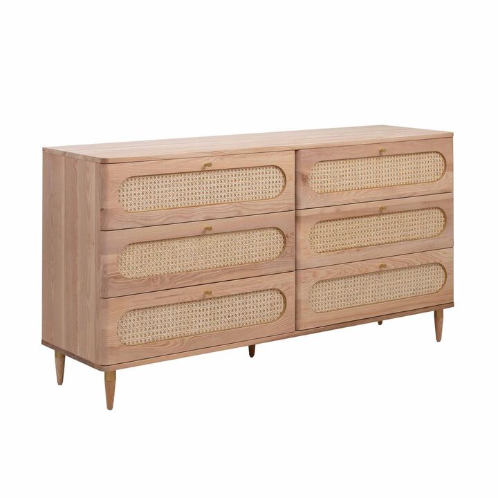 Belen Kox Cane Textured 6 Drawer Dresser, Belen Kox