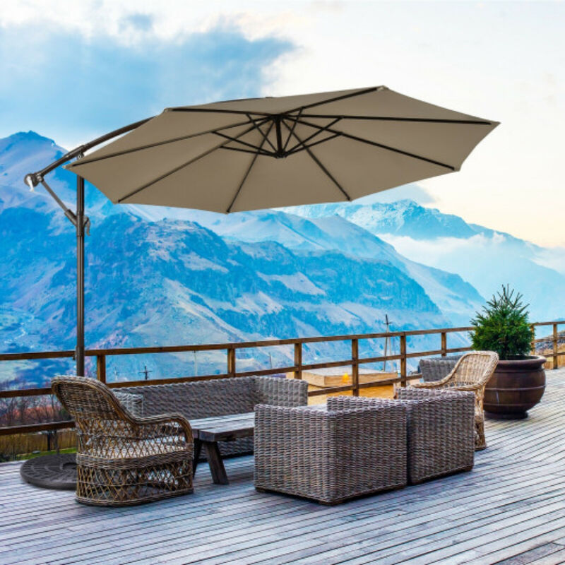 10 Feet Patio Outdoor Sunshade Hanging Umbrella