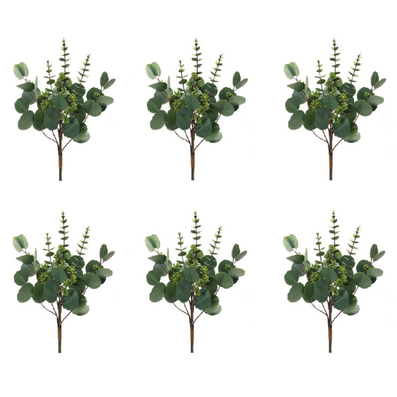 Mixed Eucalyptus Bundle Set of 6 for Floral Arrangements and Home Decor
