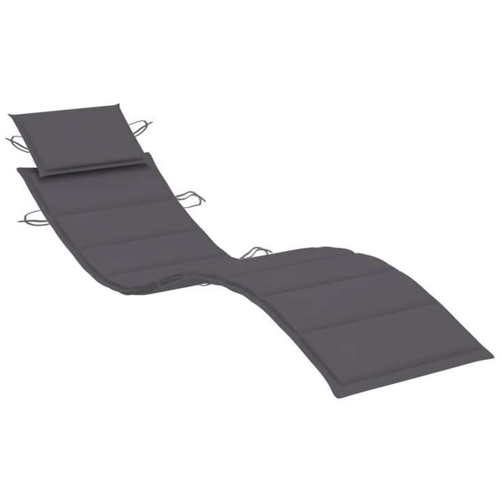 vidaXL Sun Lounger Cushion Anthracite 73.2"x22.8"x1.6"