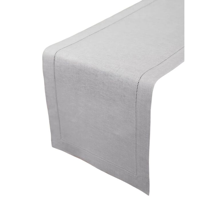 Solino Home 100% Pure Linen Table Runner | Classic Hemstitch for Thanksgiving, Christmas