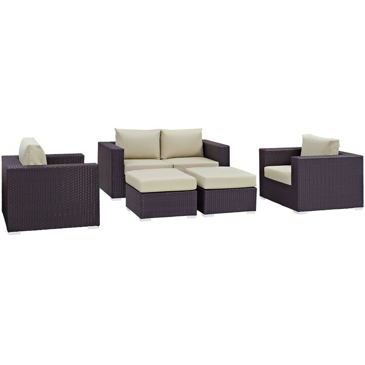 Modway - Convene 5 Piece Outdoor Patio Sofa Set