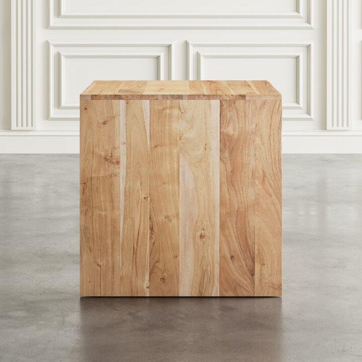 Jofran Lux Solid Wood Modern Angled End Table