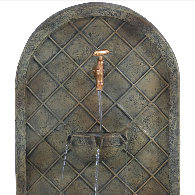 Sunnydaze Messina Polystone Outdoor Wall Fountain
