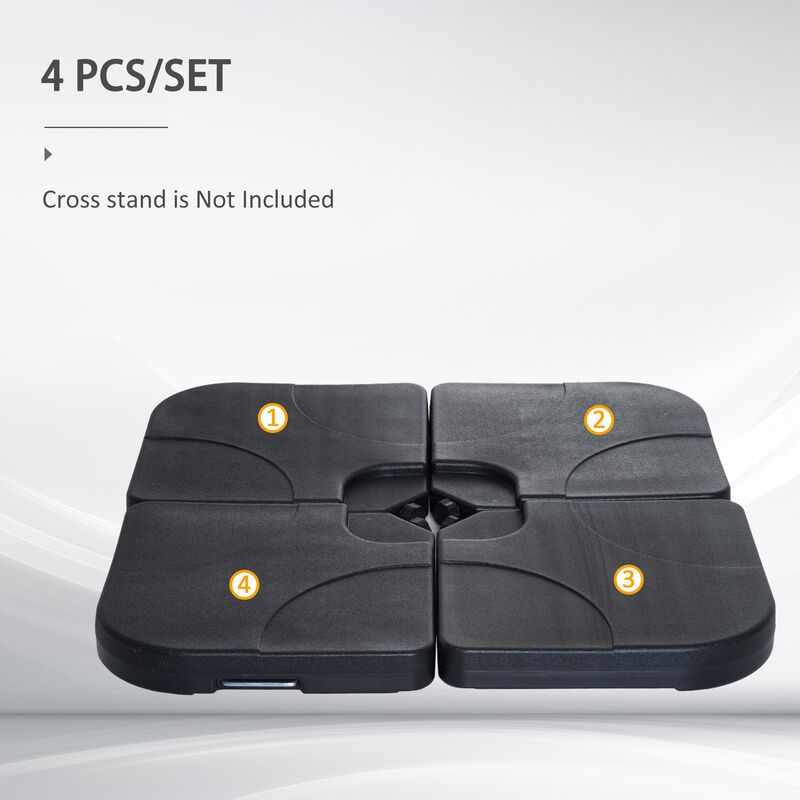 Sturdy Umbrella Support: 4-Piece Black Cantilever Base, 158 lb Capacity