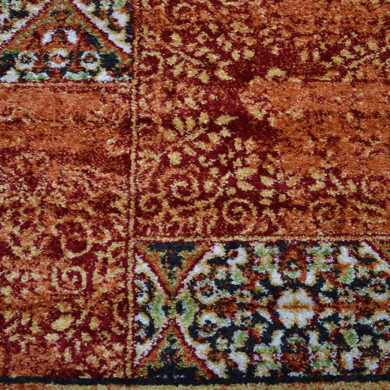 RUGSOTIC CARPETS MACHINE MADE HEATSET POLYPROPYLENE AREA RUGS  - 10'x13', Rectangle Shape, Red Color, Classic Oriental Traditional  Design, Midium Pile Machine Made Area Rugs (M00042)