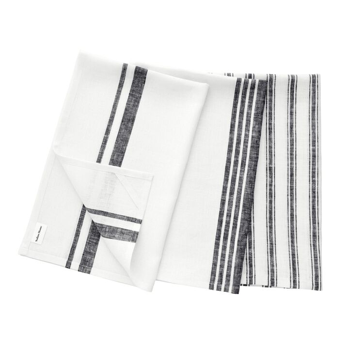Solino Home 100% Pure Linen Kitchen Towels Set of 3 Assorted - 17 x 26 Inch