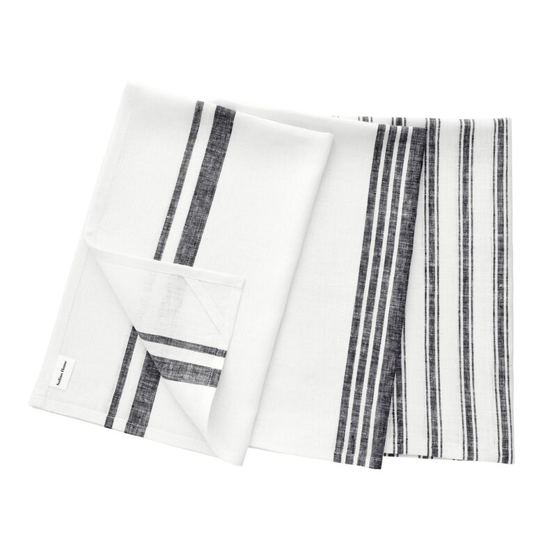 Solino Home 100% Pure Linen Kitchen Towels Set of 3 Assorted - 17 x 26 Inch