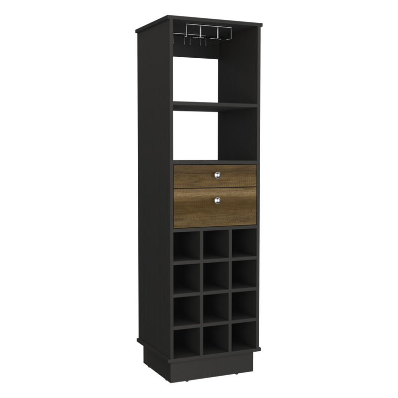 Bar Cabinet Bureck, Living Room, Black / Walnut