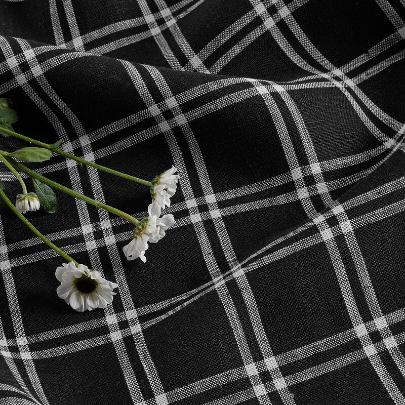 Solino Home 100% Pure Linen 14 x 19 Inch Placemats Set of 4 | Marseille Plaid