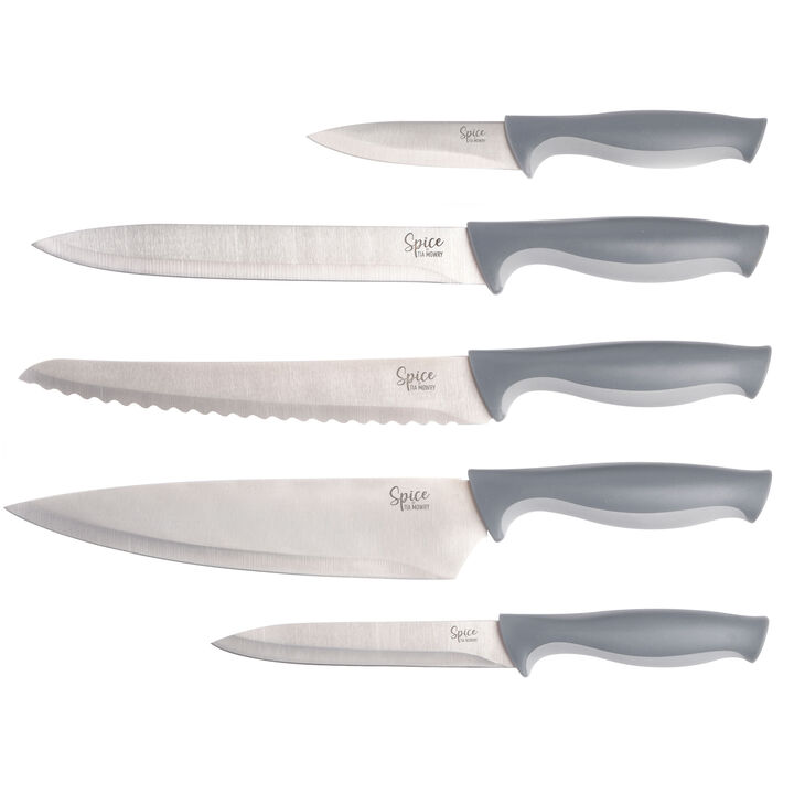 Spice by Tia Mowry Savory Saffron 14 Piece Cutlery Set in Grey