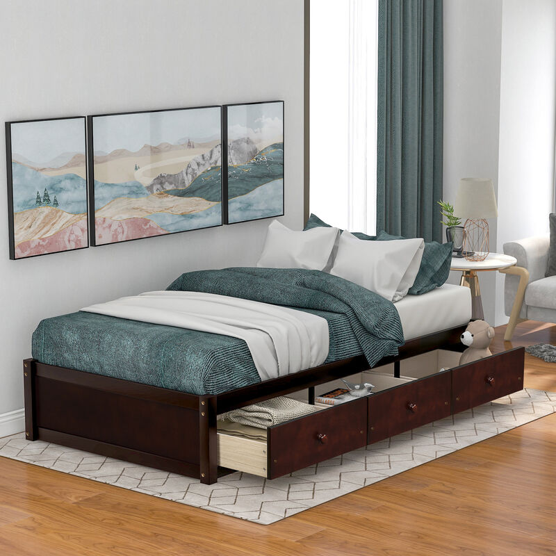 Merax Platform Bed with 3 Storage Drawers