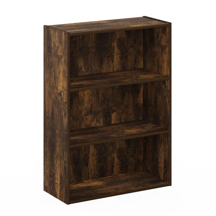 Furinno Pasir 3-Tier Open Shelf Bookcase, Amber Pine