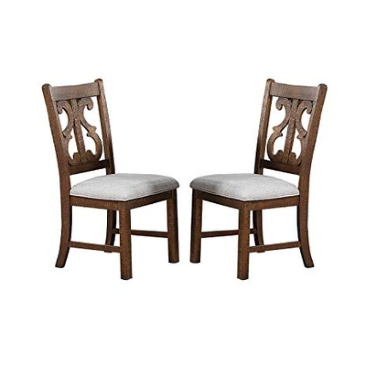 Distressed paint wooden chairs, set of 2