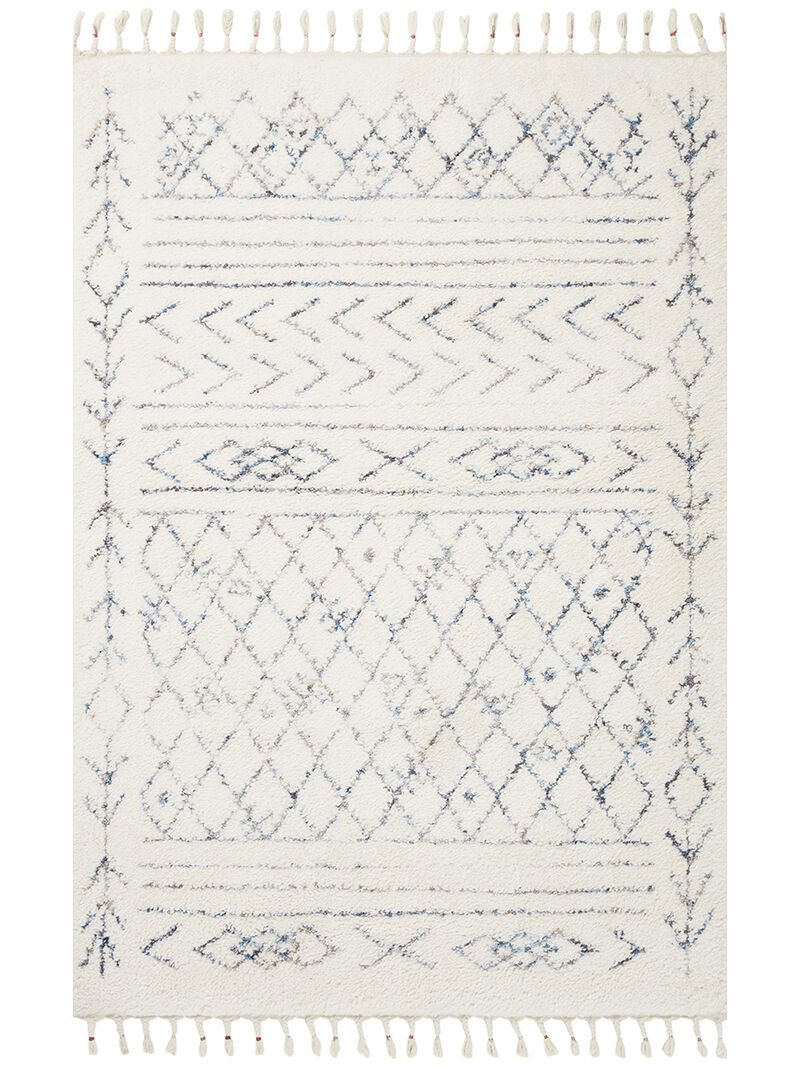 Ronnie RON02 Ivory/Sky 18" x 18" Sample Rug