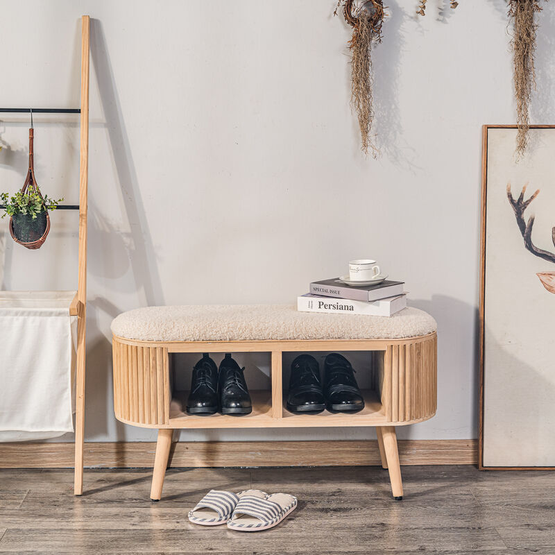 Bohemian Style Wicker Bench