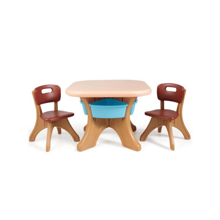 Hivvago In/Outdoor 3-Piece Plastic Children Play Table & Chair Set