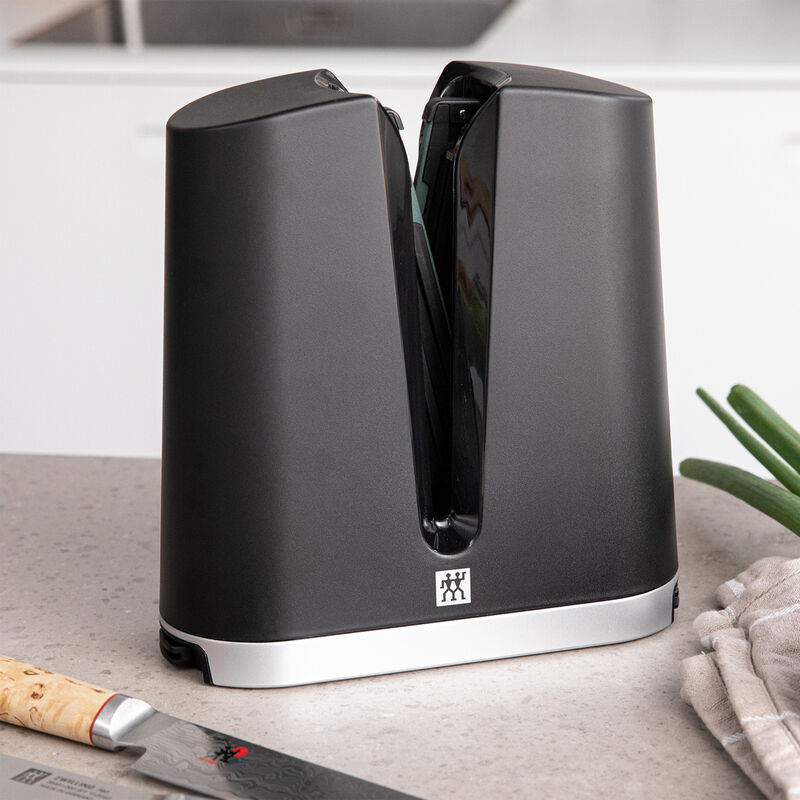 ZWILLING V-Edge Professional Knife Sharpener, for both Western and Japanese Blades, Black