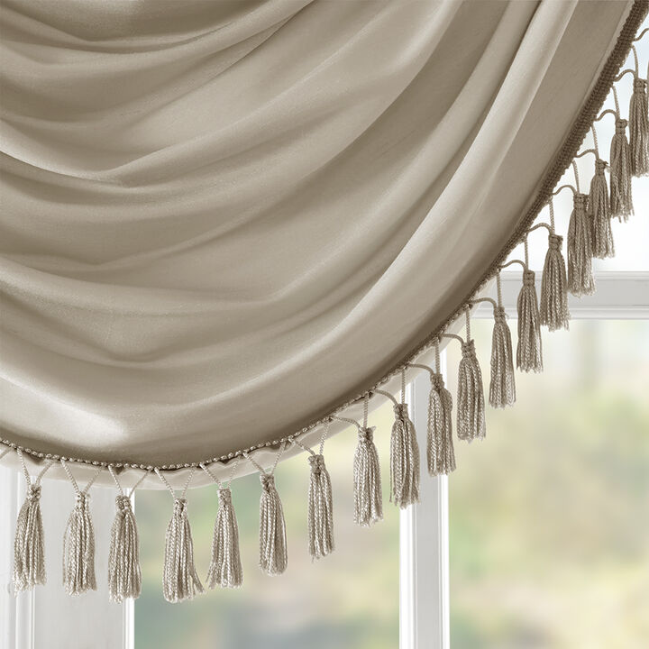 Gracie Mills Aurelius Faux Silk Sheen Waterfall Embellished Valance