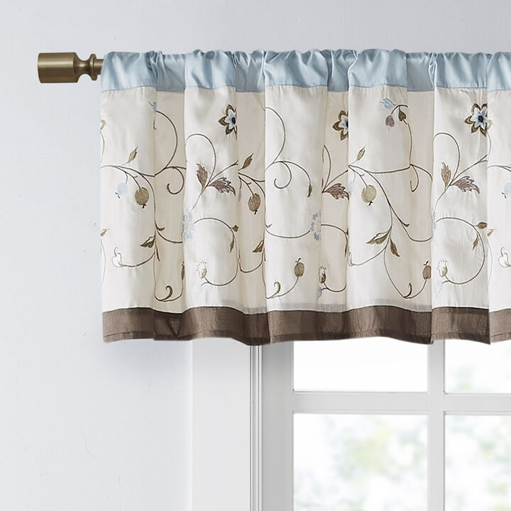 Gracie Mills Rogelio Floral Embroidered Window Valance