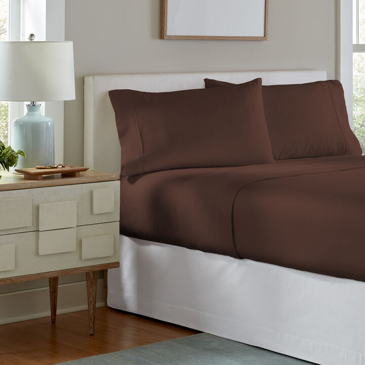 Pointehaven Heavy Weight 100% Cotton Sage Plaid Printed 170 GSM Flannel 4 pc Sheet Set, King