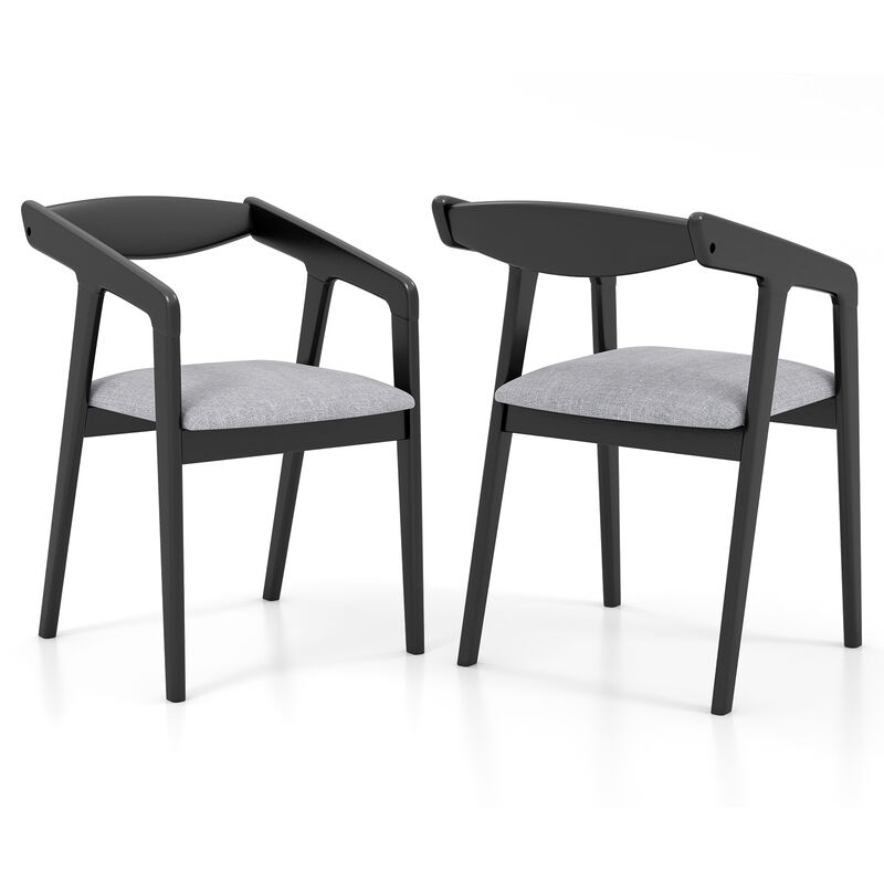Dining Chair Set of 2 with Armrests and Padded Cushion for Comfortable Dining Room Seating