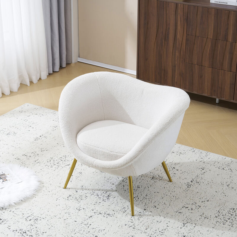 Merax Modern Teddy Accent Chair with Metal Legs