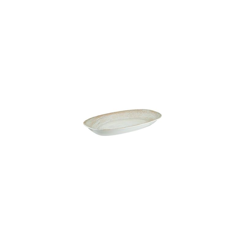 Patera 6" x 3.5" x h:0.75" Oval Decorated Porcelain Platter (Set of 2)