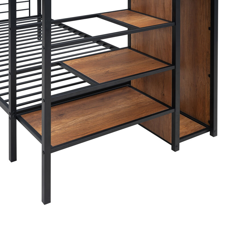 Merax Metal Bunk Bed with Lateral Storage Ladder