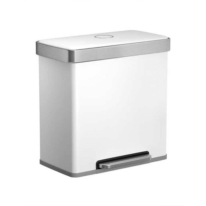 16 Gallon(2 x 8 Gallon) Dual Compartment Garbage Can