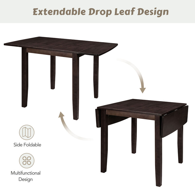 Merax 3-Piece Wood Drop Leaf Extendable Dining Table Set