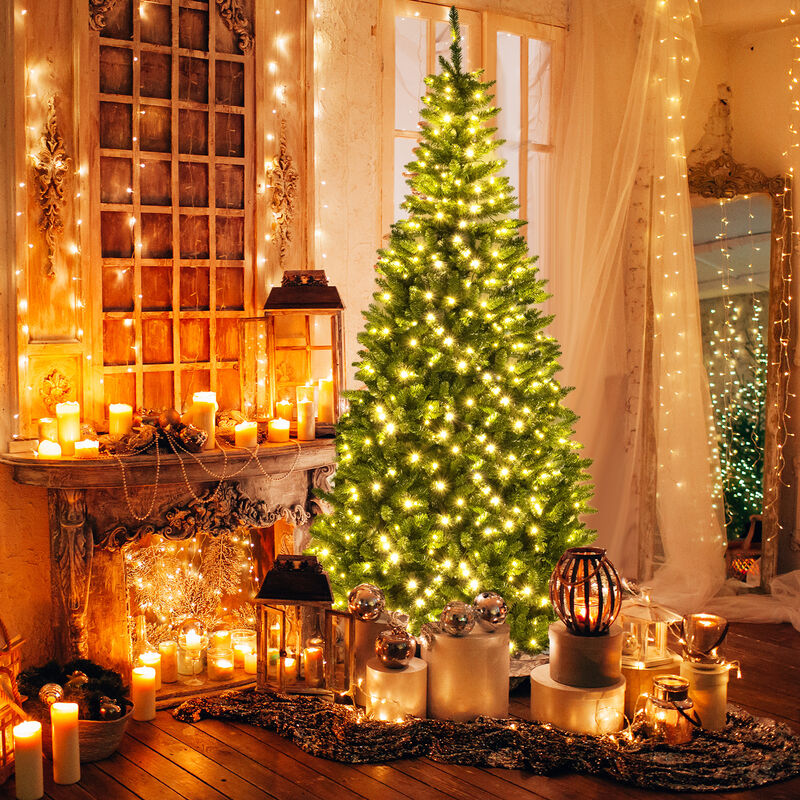 Corner Artificial Christmas Tree with  Tips and LED Lights