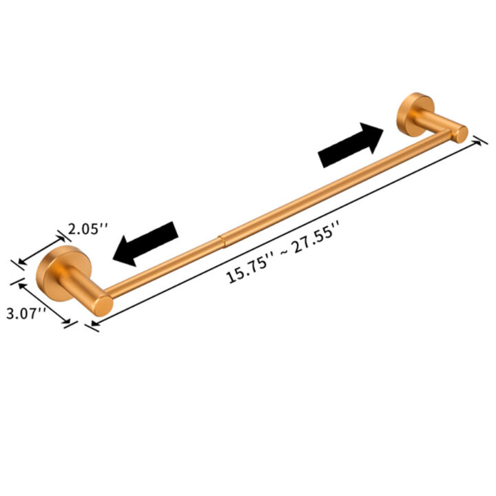 3-Piece Bathroom Hardware Set with Thick Space Aluminum Towel Bars
