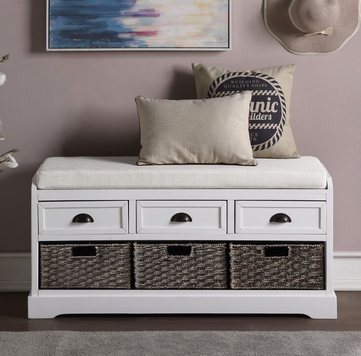 Merax Home Collection  Wood Storage Bench with Cushion
