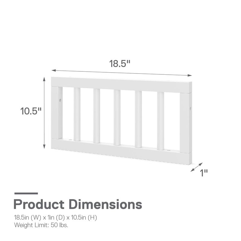 Aviary Toddler Rail with Spindles, White